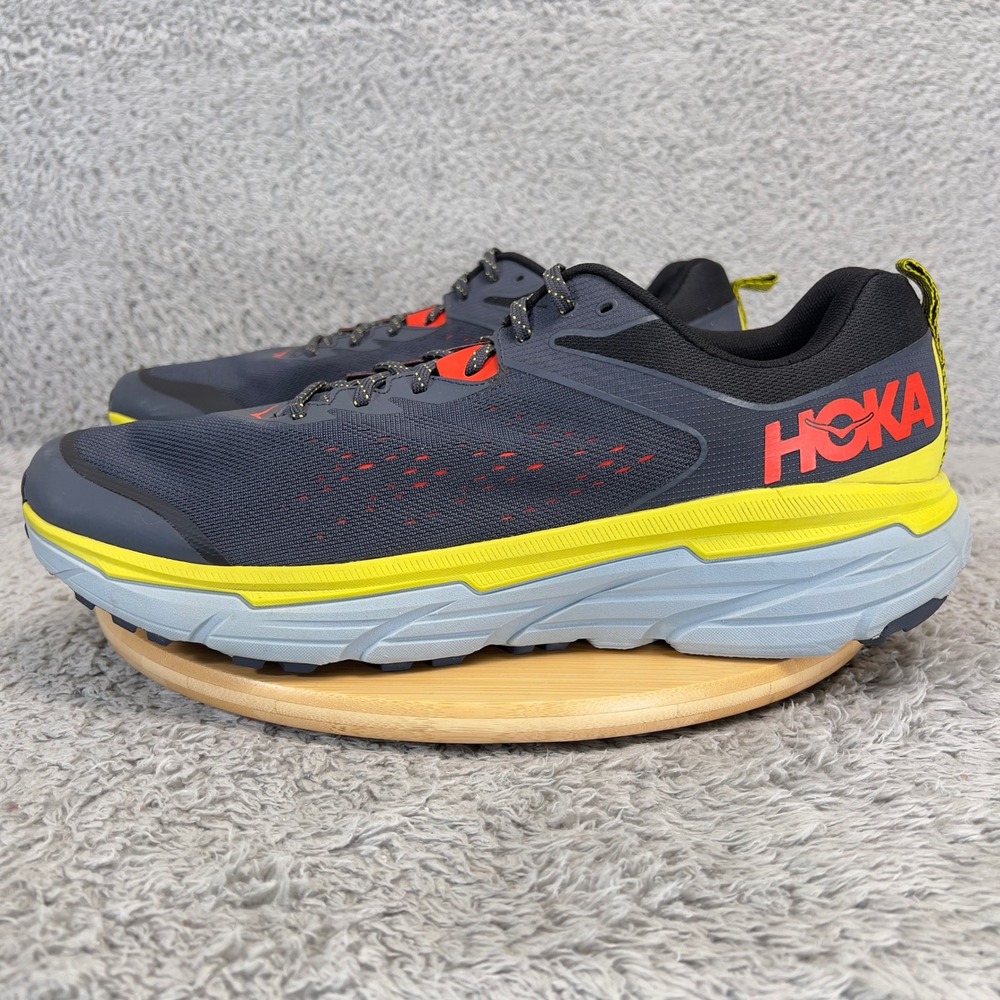 Hoka One One Challenger ATR 6 Men 15 Gray Yellow Trail Running Shoes 1106510